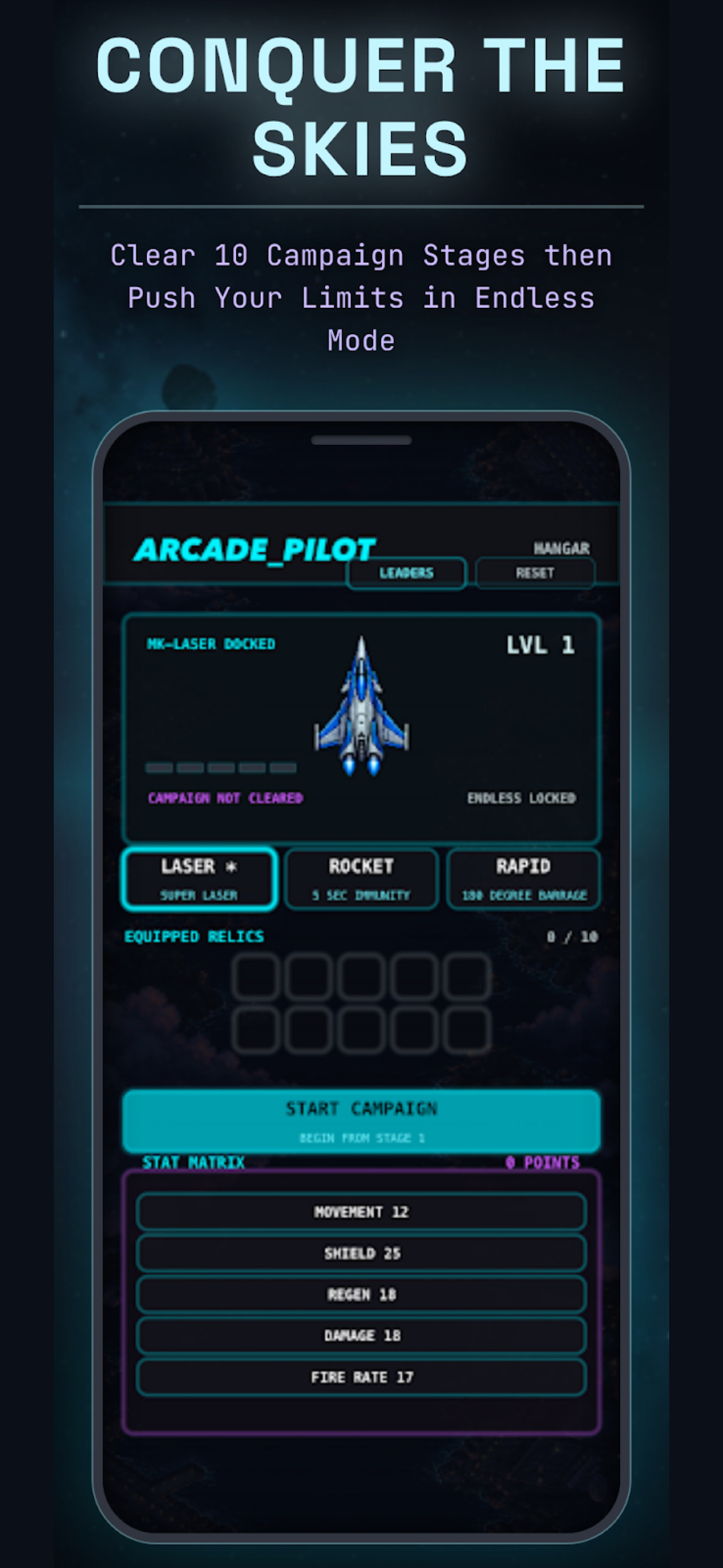 Arcade Pilot vertical shooter gameplay screenshot